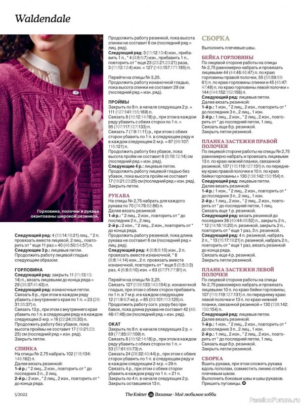 Вязаные модели спицами в журнале «TheKnitter №5 2022»
