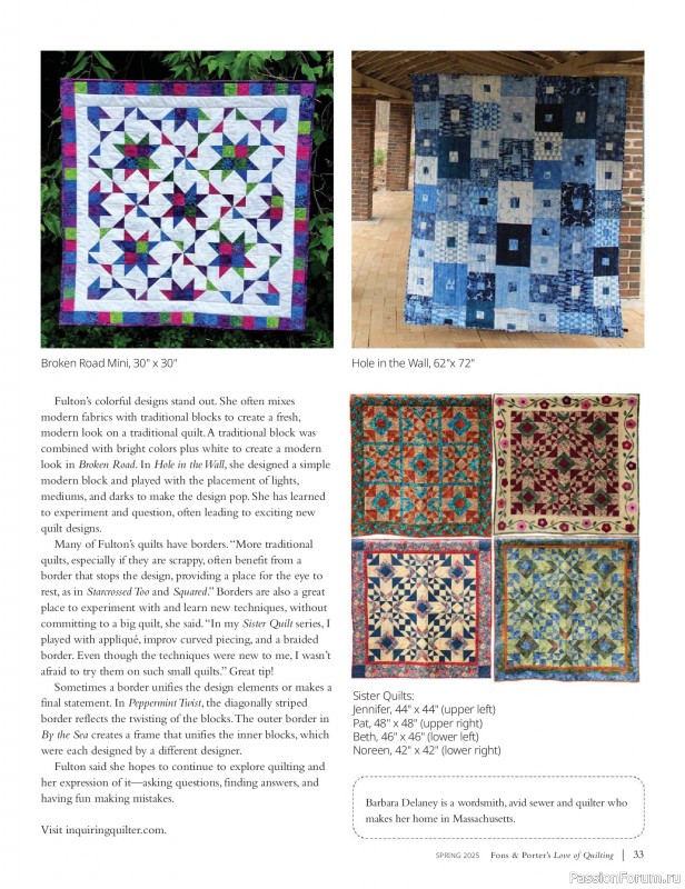 Коллекция проектов для рукодельниц в журнале «Fons & Porter’s Love of Quilting – Spring 2025»
