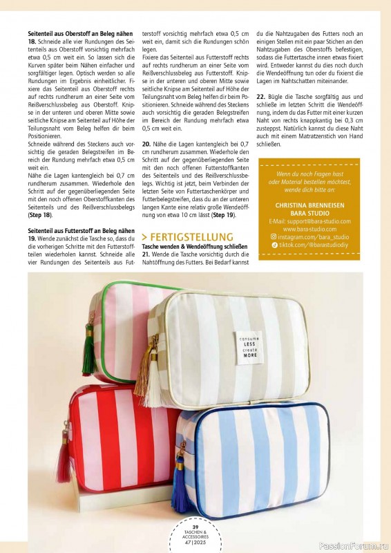 Коллекция проектов для рукодельниц в журнале «Taschen selber machen №47 2025»