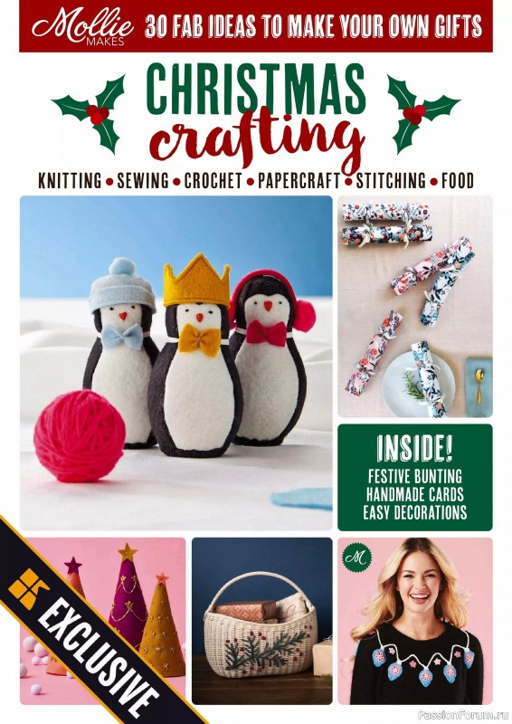 Коллекция проектов для рукодельниц в журнале «Mollie Makes - Christmas Crafting 2025»