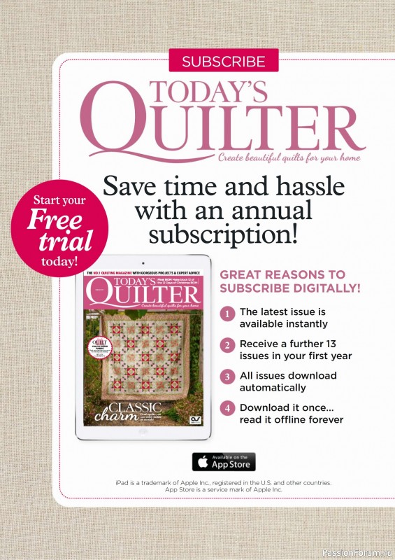 Коллекция проектов для рукодельниц в журнале «Todays Quilter №131 2025»