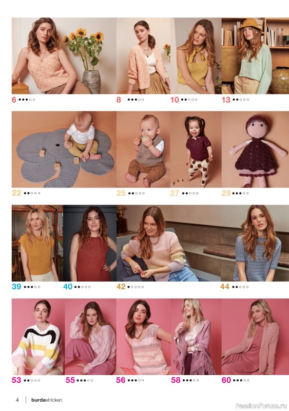 Вязаные модели в журнале «Burda Stricken №3 2021»