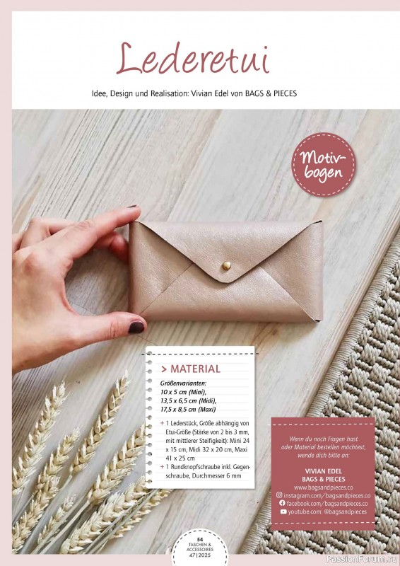 Коллекция проектов для рукодельниц в журнале «Taschen selber machen №47 2025»