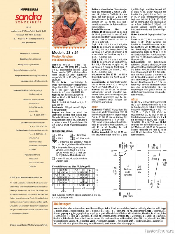 Вязаные модели в журнале «Sandra Sonderheft SA315 2025»
