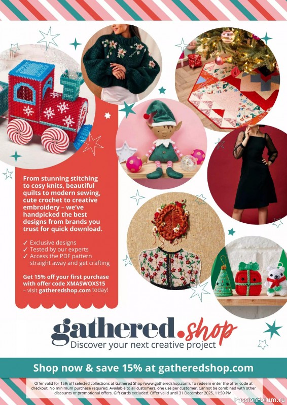 Коллекция проектов для рукодельниц в журнале «Mollie Makes - Christmas Crafting 2025»