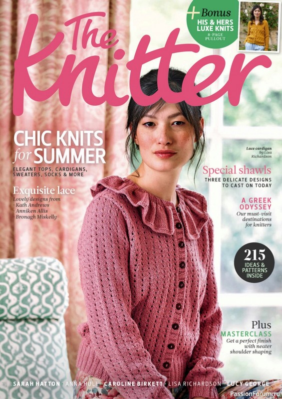 Вязаные проекты спицами в журнале «The Knitter №218 2025»