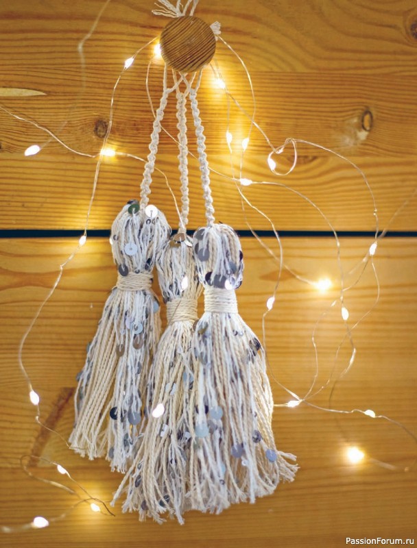 Коллекция проектов для рукодельниц в книге «Макраме на елку»