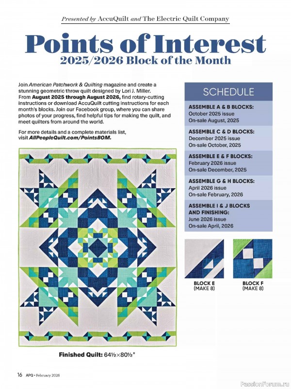 Коллекция проектов для рукодельниц в журнале «American Patchwork & Quilting №198 2025»