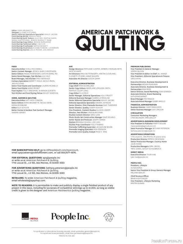 Коллекция проектов для рукодельниц в журнале «American Patchwork & Quilting №201 2026»