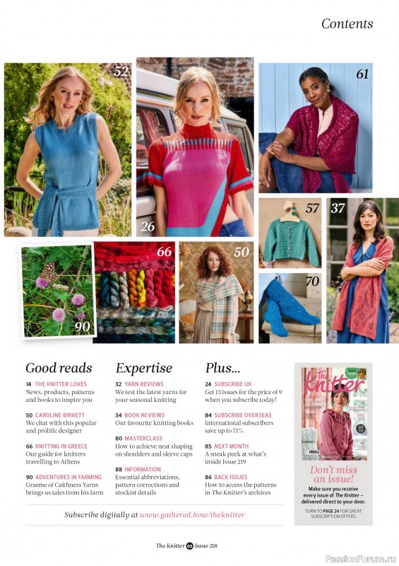 Вязаные проекты спицами в журнале «The Knitter №218 2025»