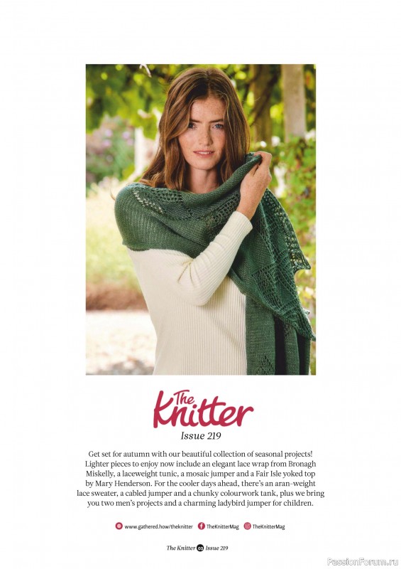 Вязаные проекты спицами в журнале «The Knitter №219 2025»