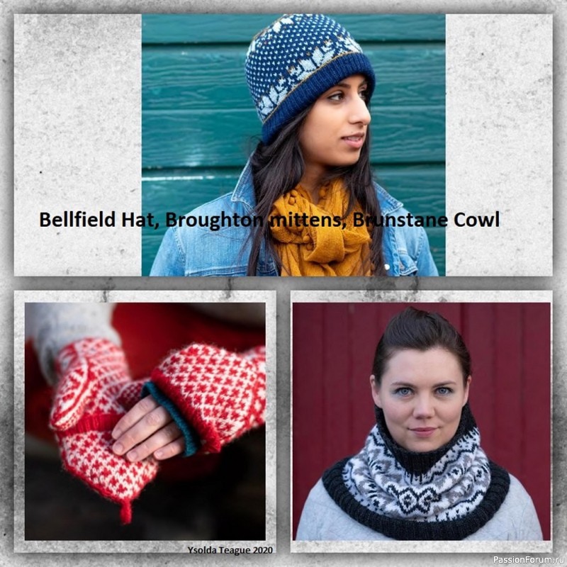 Вязаные проекты в книге «Bellfield Hat, Broughton mittens, Brunstane Cowl»