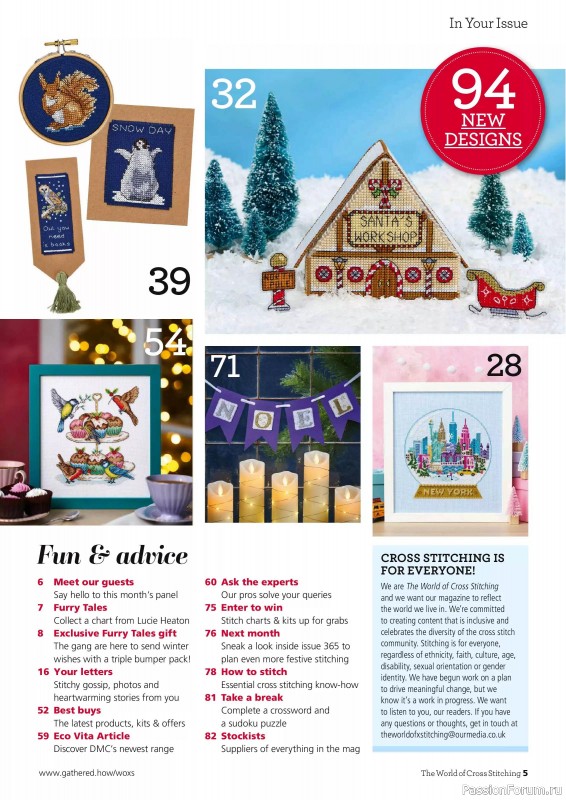 Коллекция вышивки в журнале «The World of Cross Stitching №364 2025»
