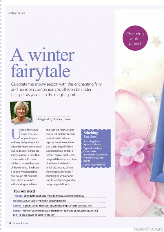 Коллекция вышивки в журнале «Ultimate CrossStitch Faries - November 2025»