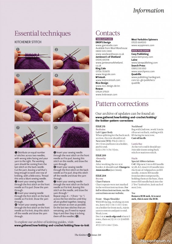 Вязаные проекты спицами в журнале «The Knitter №218 2025»