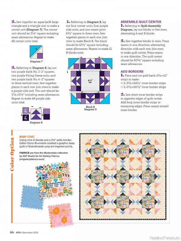 Коллекция проектов для рукодельниц в журнале «American Patchwork & Quilting №197 2025»