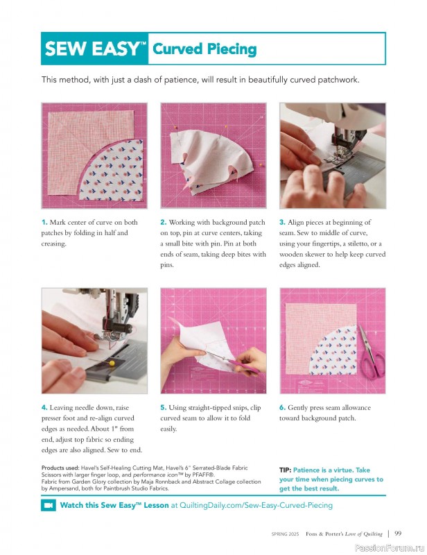 Коллекция проектов для рукодельниц в журнале «Fons & Porter’s Love of Quilting – Spring 2025»