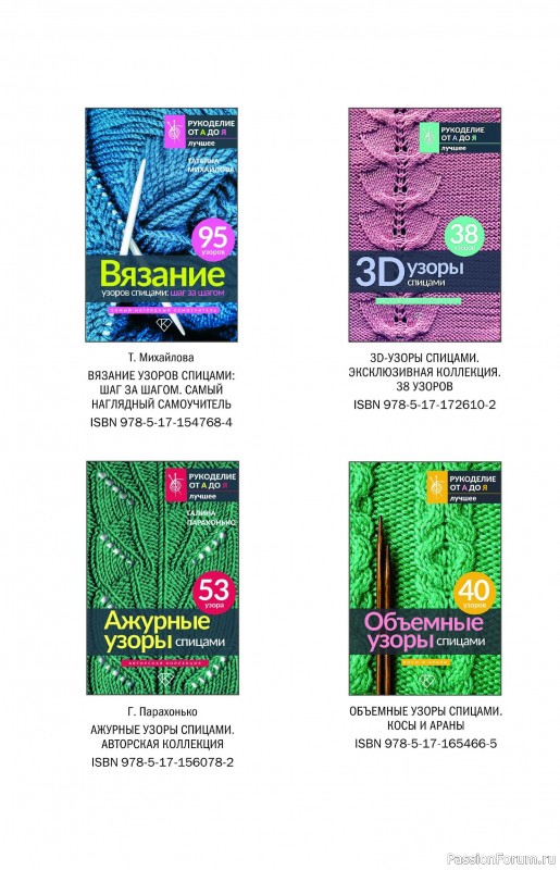 Вязаные проекты в книге «Фактурные узоры спицами».