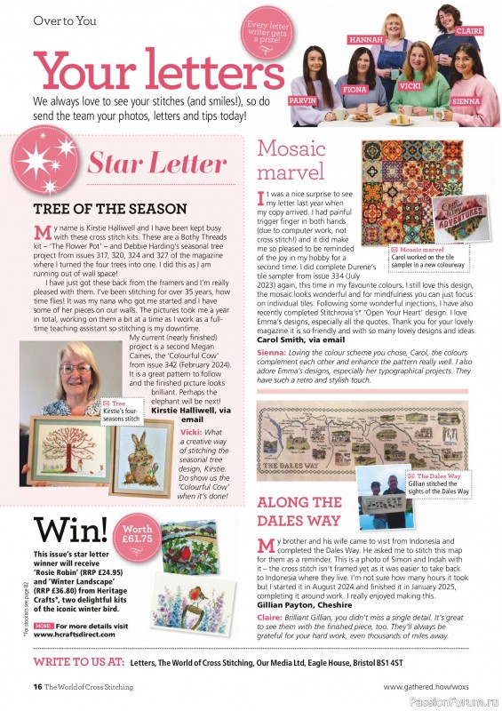 Коллекция вышивки в журнале «The World of Cross Stitching №367 2025»