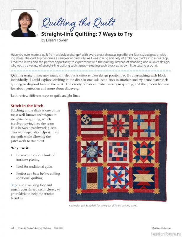 Коллекция проектов для рукодельниц в журнале &laquo;Love of Quilting - Fall 20266&raquo;