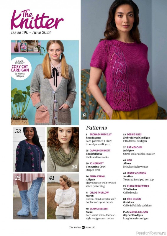 Вязаные проекты спицами в журнале «The Knitter Issue 190 2023»