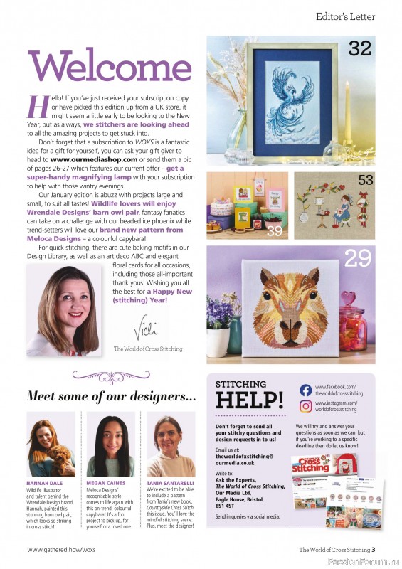 Коллекция вышивки в журнале «The World of Cross Stitching №367 2025»