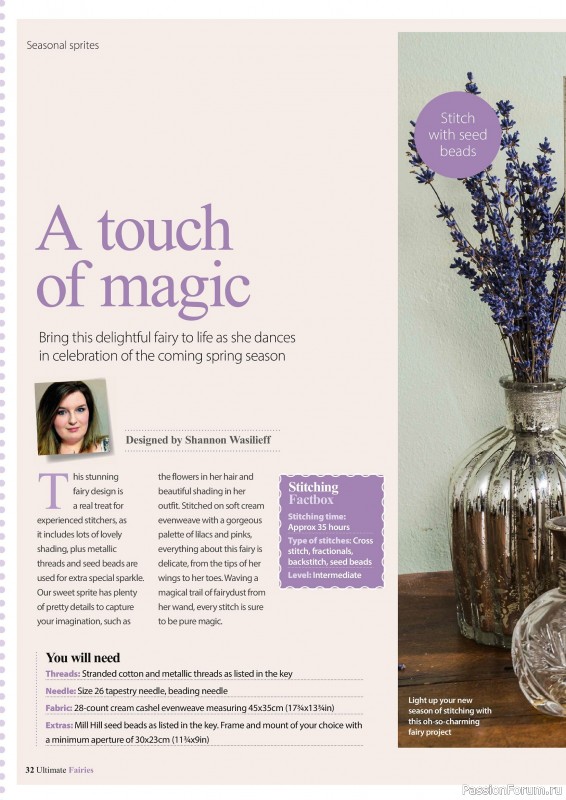 Коллекция вышивки в журнале «Ultimate CrossStitch Faries - November 2025»