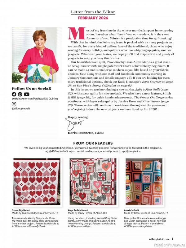 Коллекция проектов для рукодельниц в журнале «American Patchwork & Quilting №198 2025»