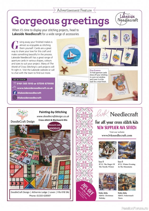 Коллекция вышивки в журнале «The World of Cross Stitching №367 2025»