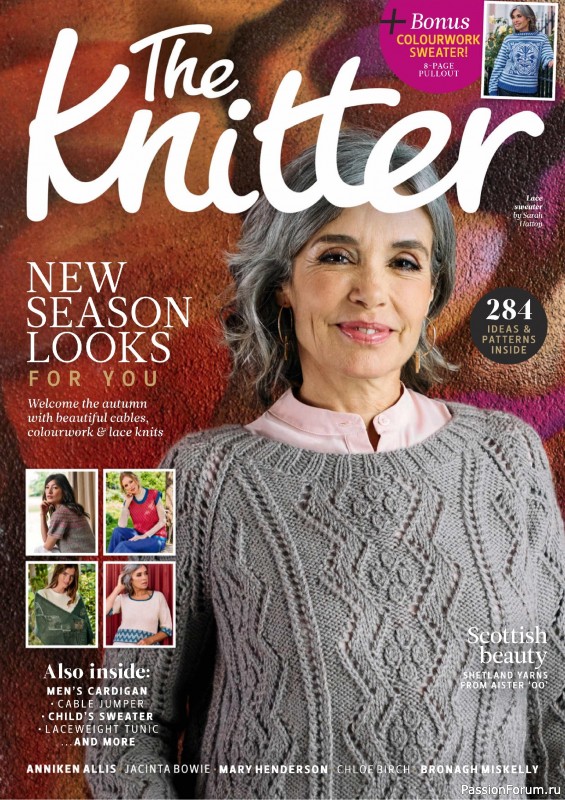 Вязаные проекты спицами в журнале «The Knitter №219 2025»