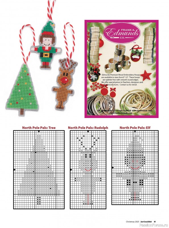 Коллекция вышивки в журнале «Just CrossStitch - Christmas 2025»
