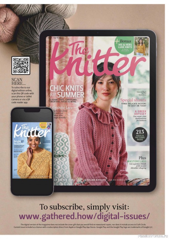 Вязаные проекты спицами в журнале «The Knitter №219 2025»
