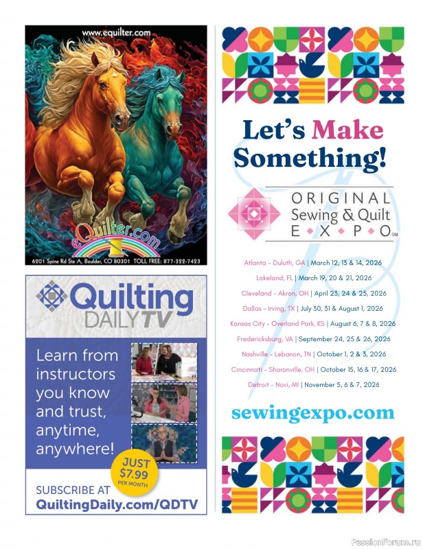 Коллекция проектов для рукодельниц в журнале «McCalls Quilting - Spring 2026»