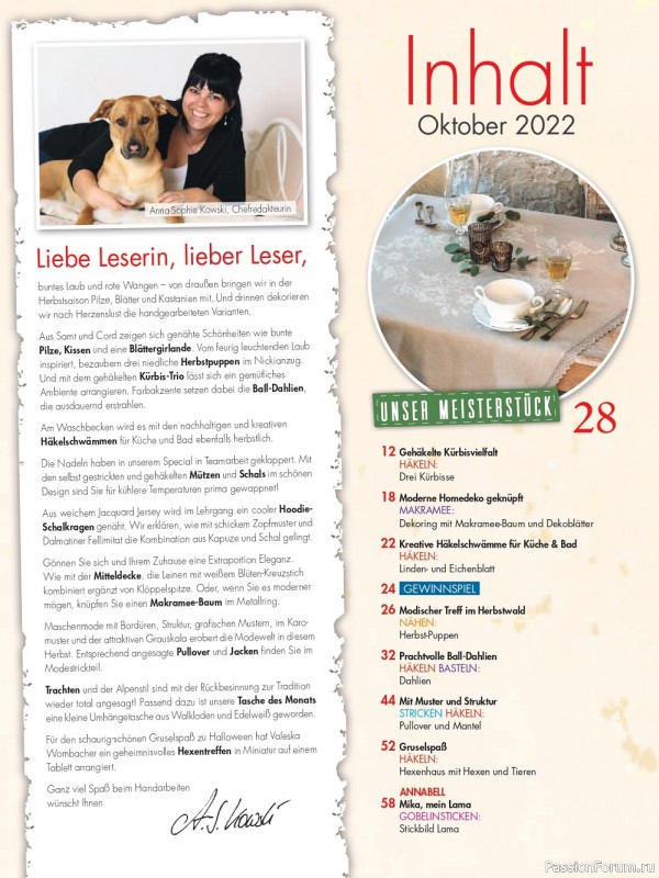 Новые техники рукоделия в журнале «Anna №10 2022 Germany»