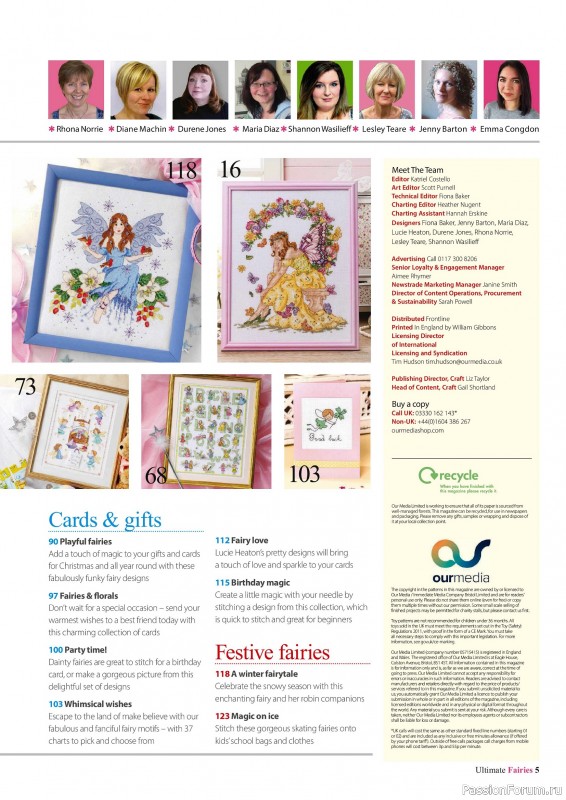 Коллекция вышивки в журнале «Ultimate CrossStitch Faries - November 2025»