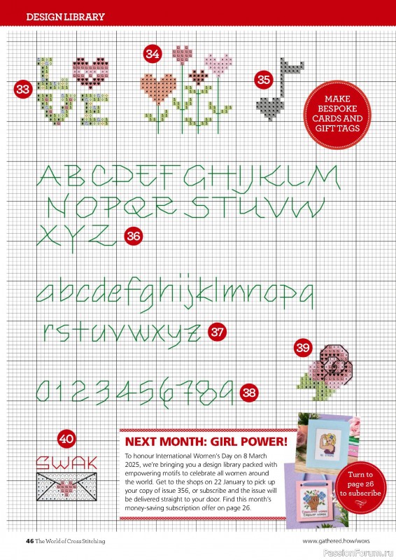 Коллекция вышивки в журнале «The World of Cross Stitching №355 2025»