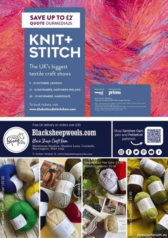 Вязаные проекты спицами в журнале «The Knitter №219 2025»