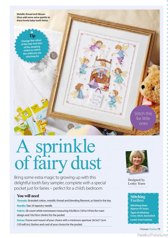 Коллекция вышивки в журнале «Ultimate CrossStitch Faries - November 2025»