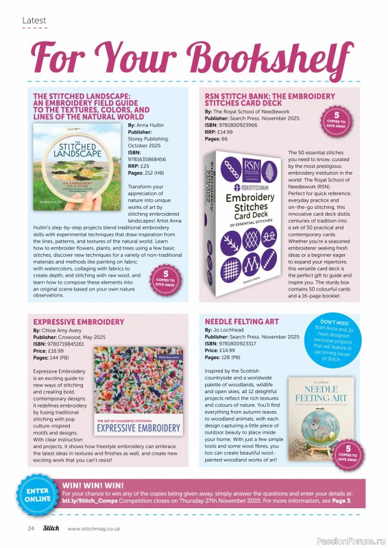 Коллекция проектов для рукодельниц в журнале «Stitch Magazine №157 2025»