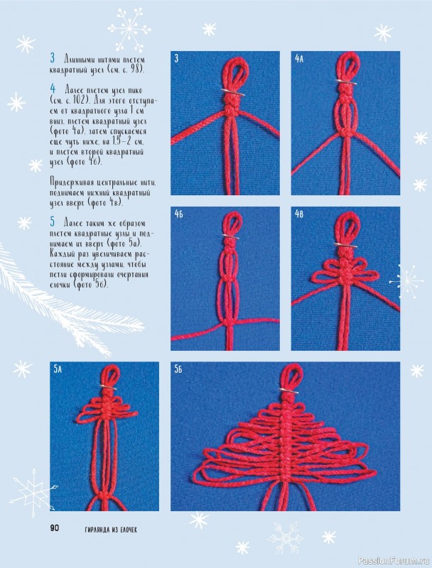 Коллекция проектов для рукодельниц в книге «Макраме на елку»