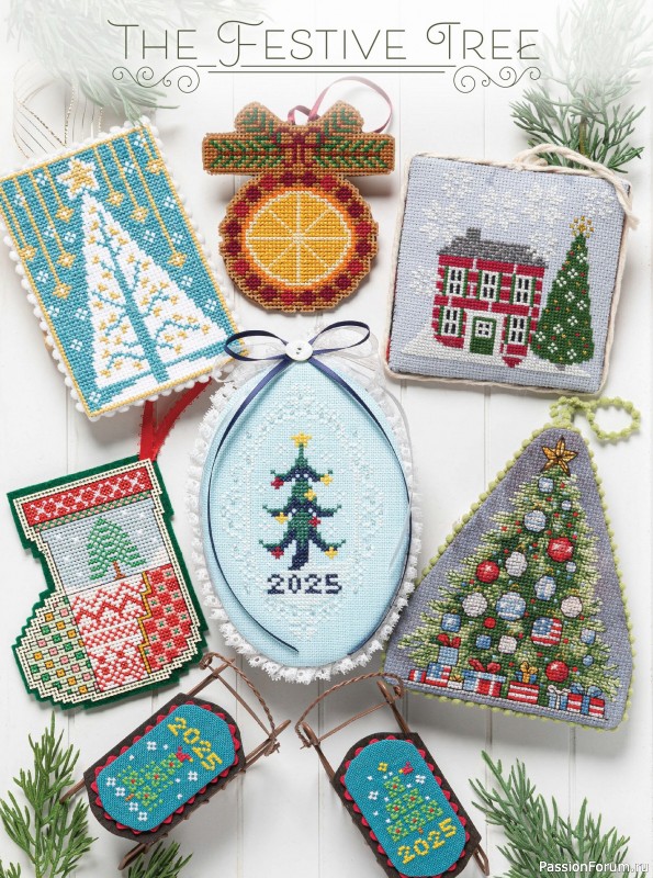 Коллекция вышивки в журнале «Just CrossStitch - Christmas 2025»
