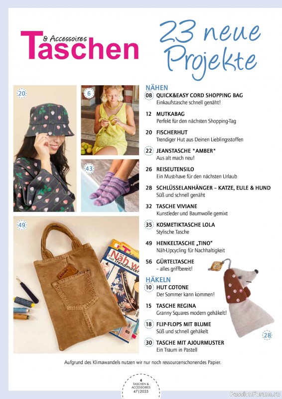 Коллекция проектов для рукодельниц в журнале «Taschen selber machen №47 2025»
