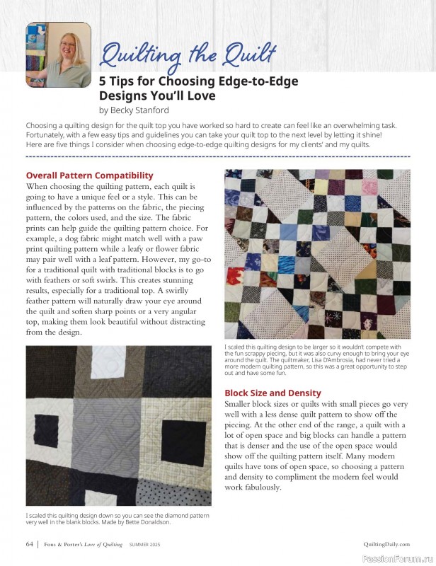 Коллекция проектов для рукодельниц в журнале «Fons & Porter’s Love Of Quilting - Summer 2025»