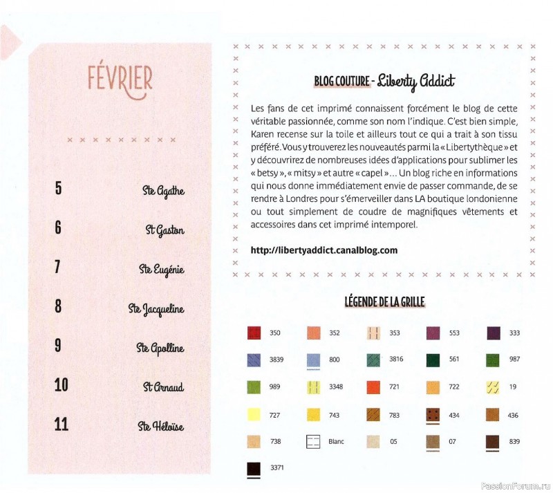 Коллекция вышивки в книге «Reves de fleurs - 2026»