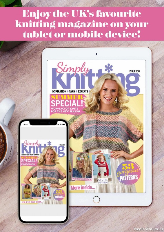 Вязаные проекты крючком в журнале «Simply Knitting №238 2023»