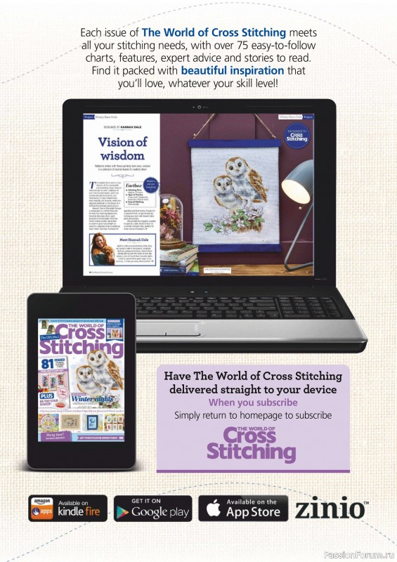 Коллекция вышивки в журнале «The World of Cross Stitching №367 2025»
