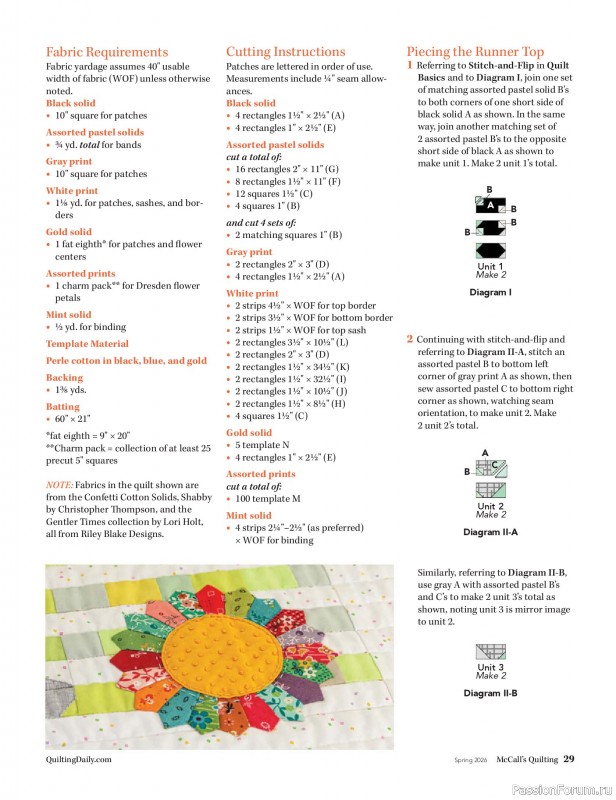 Коллекция проектов для рукодельниц в журнале «McCalls Quilting - Spring 2026»