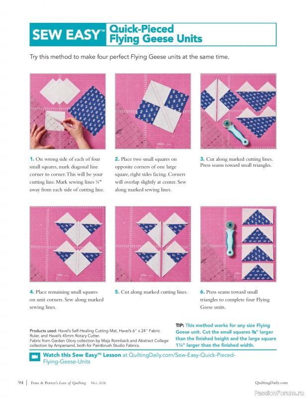 Коллекция проектов для рукодельниц в журнале &laquo;Love of Quilting - Fall 20266&raquo;