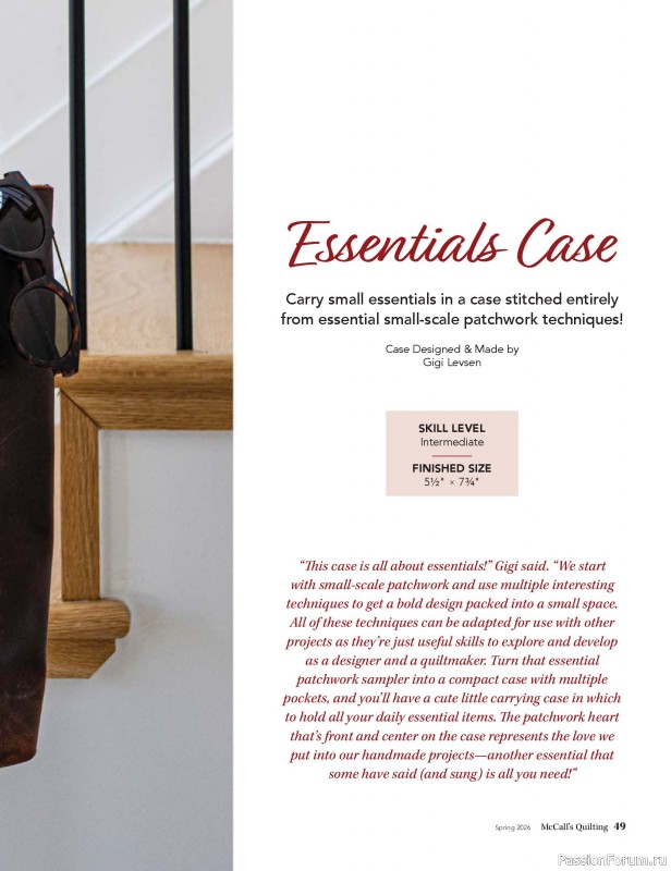 Коллекция проектов для рукодельниц в журнале «McCalls Quilting - Spring 2026»