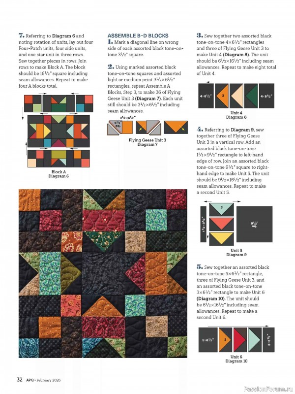Коллекция проектов для рукодельниц в журнале «American Patchwork & Quilting №198 2025»
